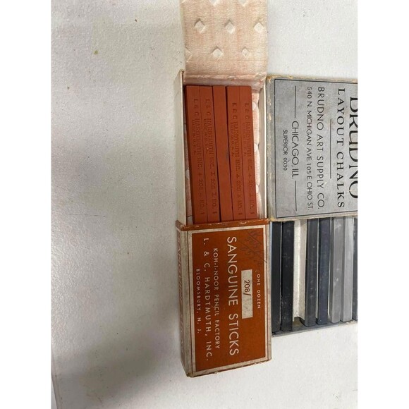 Brudno Layout Chalks Hardtmuth Sanguine Sticks Old Faithful Excello Squares 910 - Picture 4 of 4